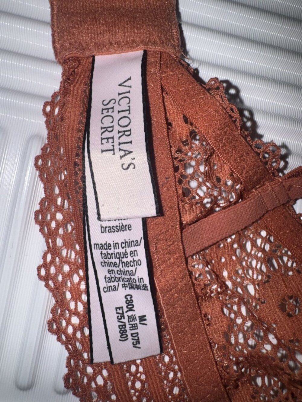 Victoria’s Secret Rust Lace Longline Bralette Size M Wireless - Picture 3 of 4
